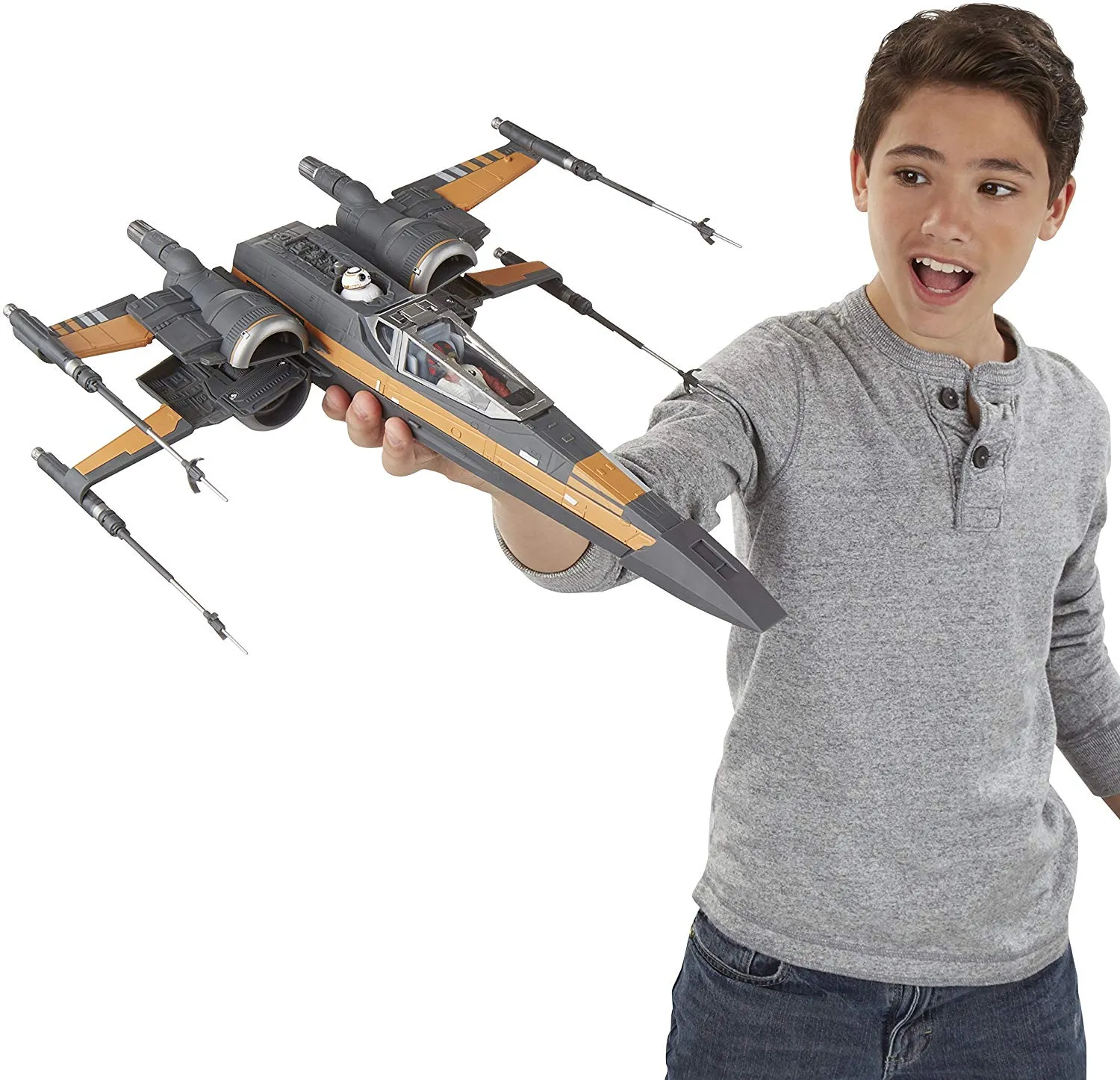 12" Inch X-Wing Star Wars Vehicle Jedi Poe Dameron & 3.5" Fighter Figure Set Disney Hasbro