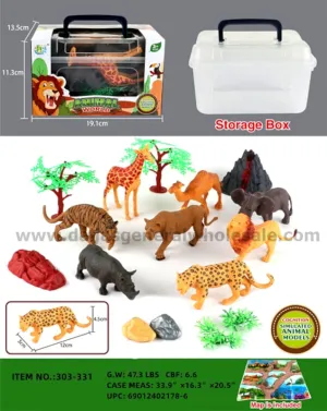 16PC Toy PVC Wild Animals Figurine Set Wholesale