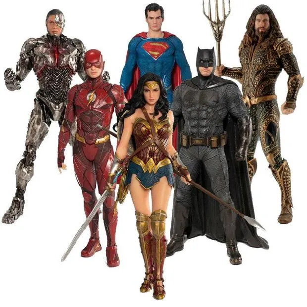 20" Inch Tall 6-Pack Big-Figs Batman / Superman / Aquaman / W. Woman / Cyborg / Flash Figures