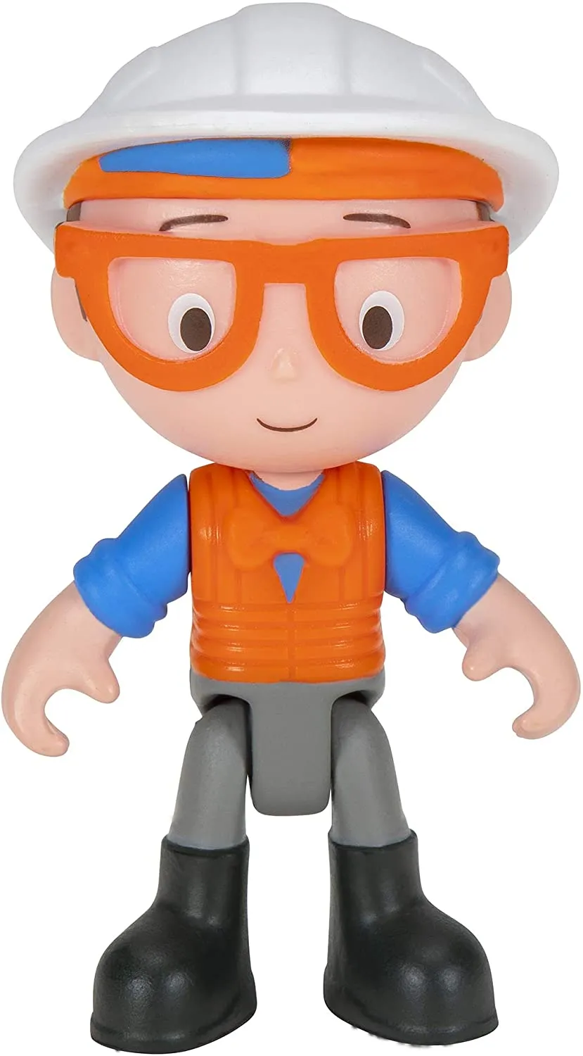 Blippi Cement Truck - Mini Vehicle with Freewheeling Features Including 2” Character Toy Figure Construction Worker
