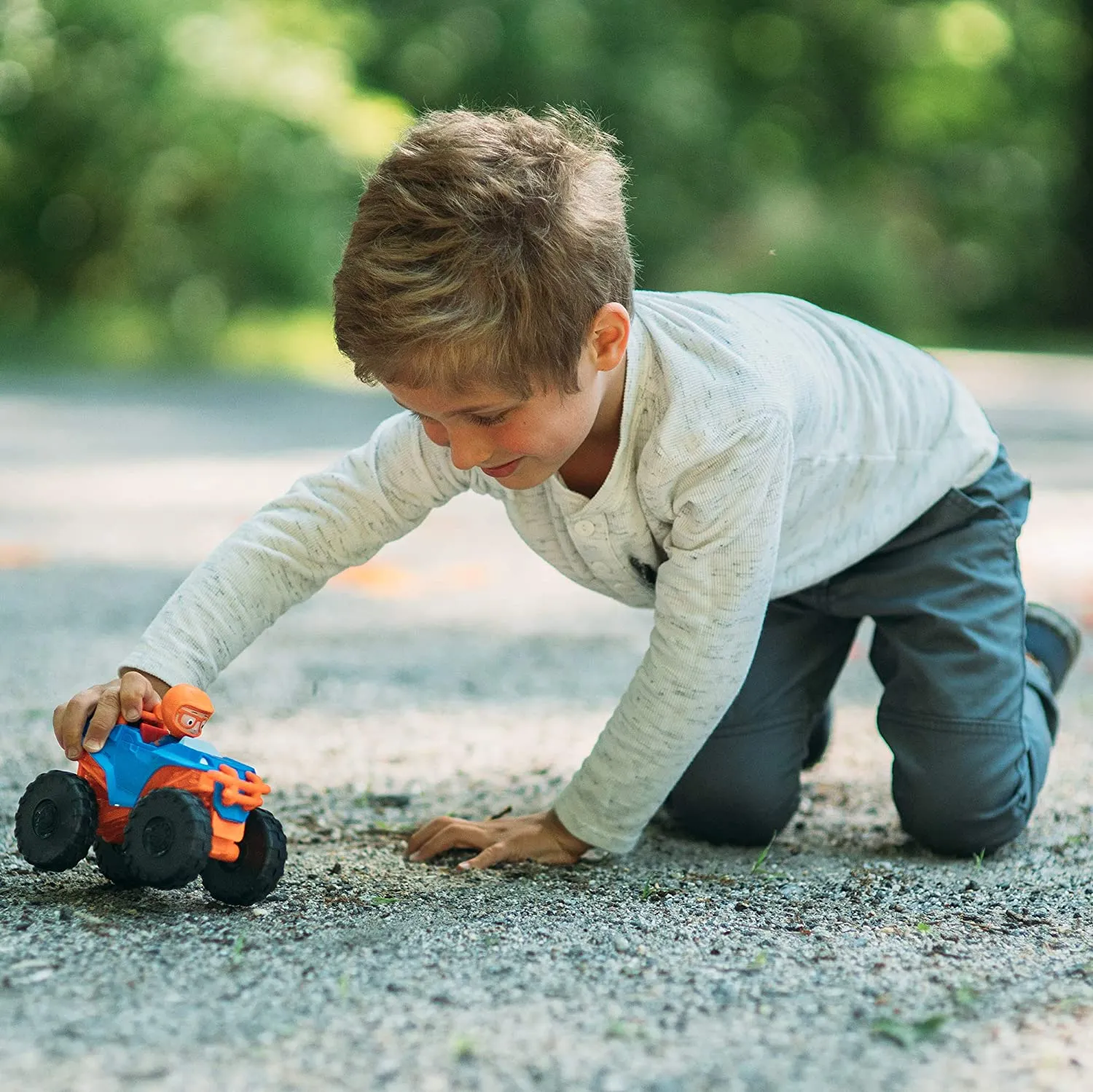 Blippi Monster Truck Mobile - Mini Vehicle with Freewheeling Features Including 2” Character Toy Figure and Cool Hydraulics
