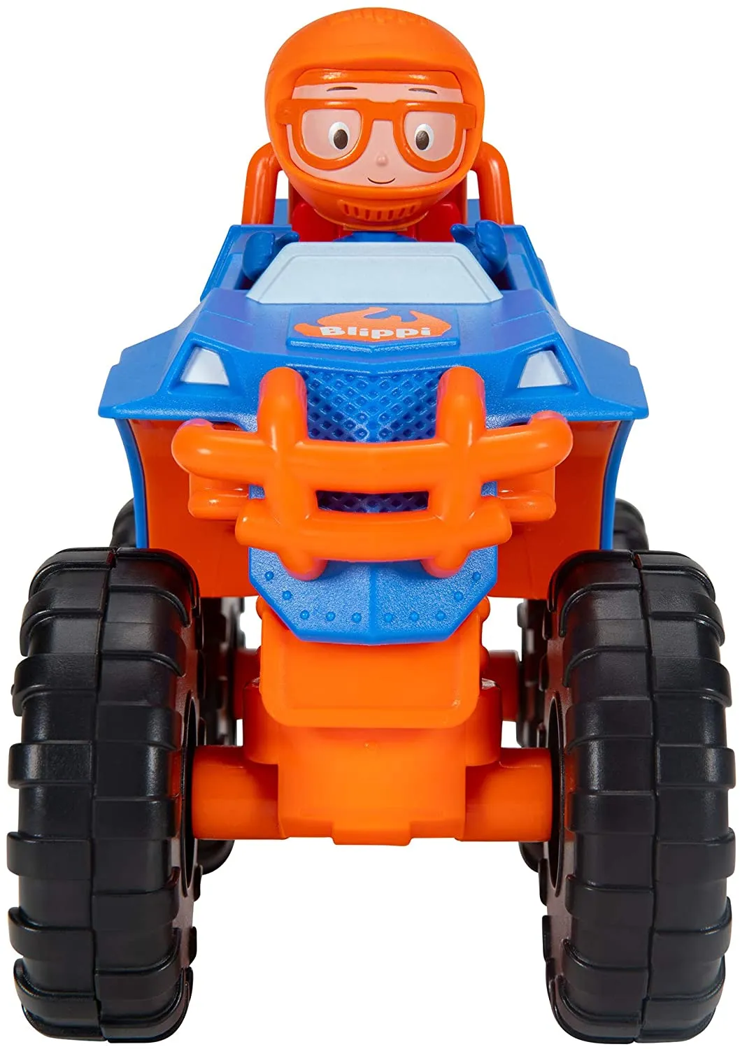Blippi Monster Truck Mobile - Mini Vehicle with Freewheeling Features Including 2” Character Toy Figure and Cool Hydraulics