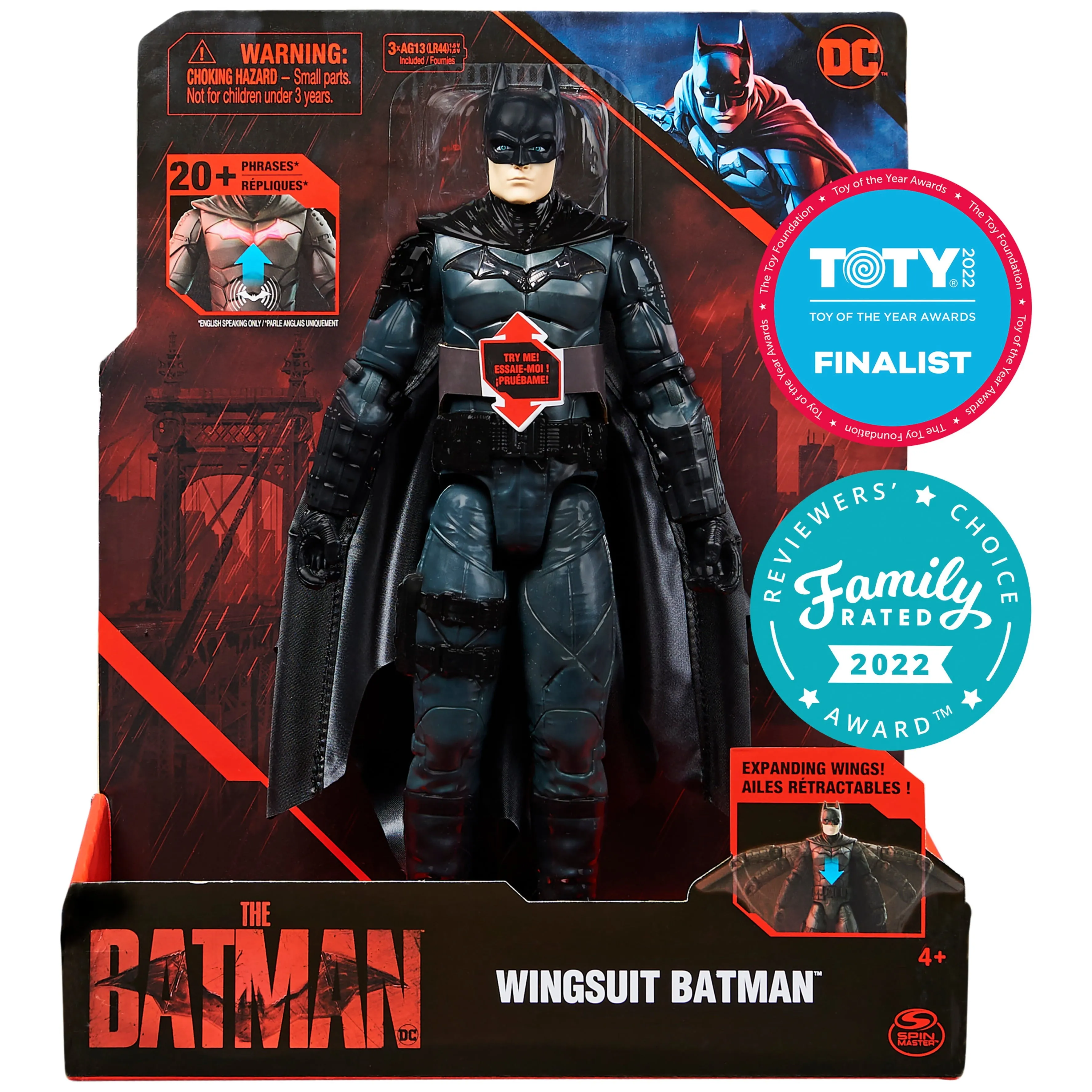 DC Comics Batman 12-inch Wingsuit Action Figure with Lights and Sounds