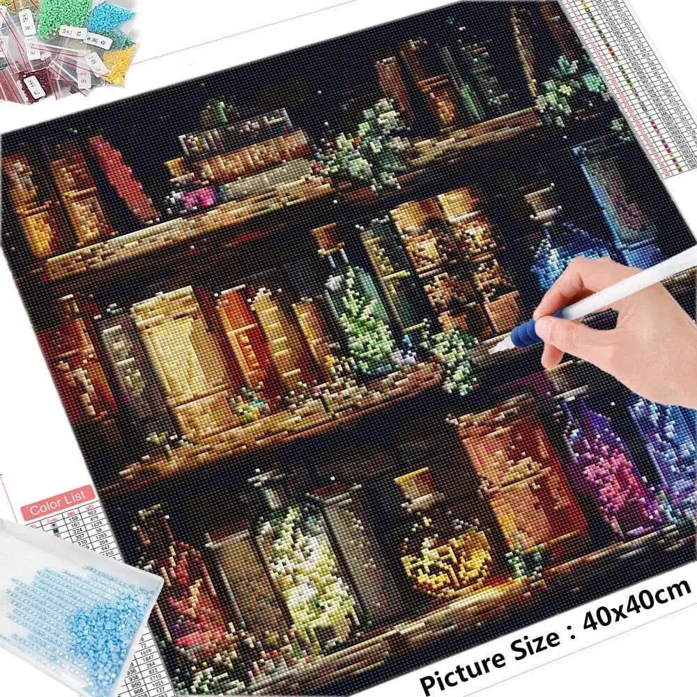 Enchanted Potion Shelf Diamond Painting Kit