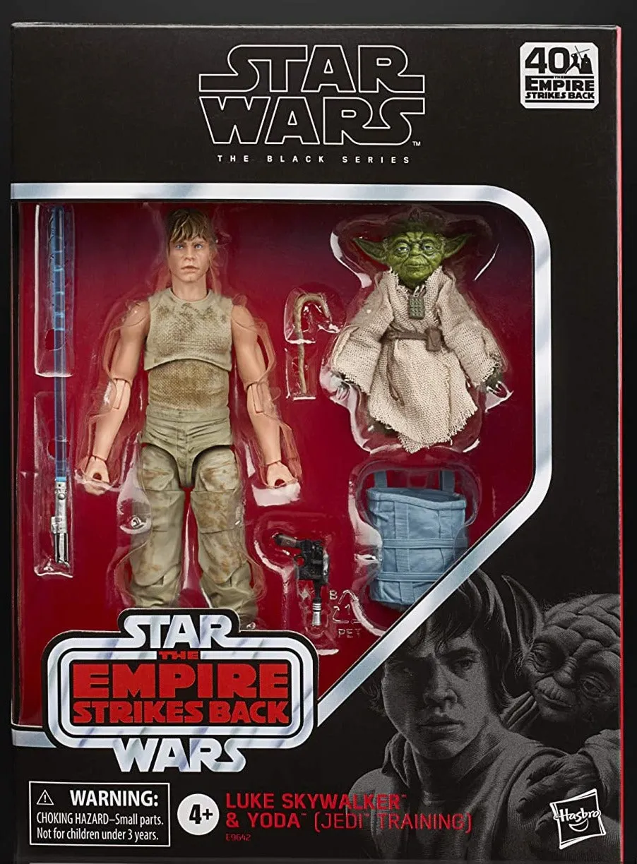 Hasbro Star Wars Black Series 40th Anniversary Empire Strikes Back Jedi Training Luke and Yoda Action Figure
