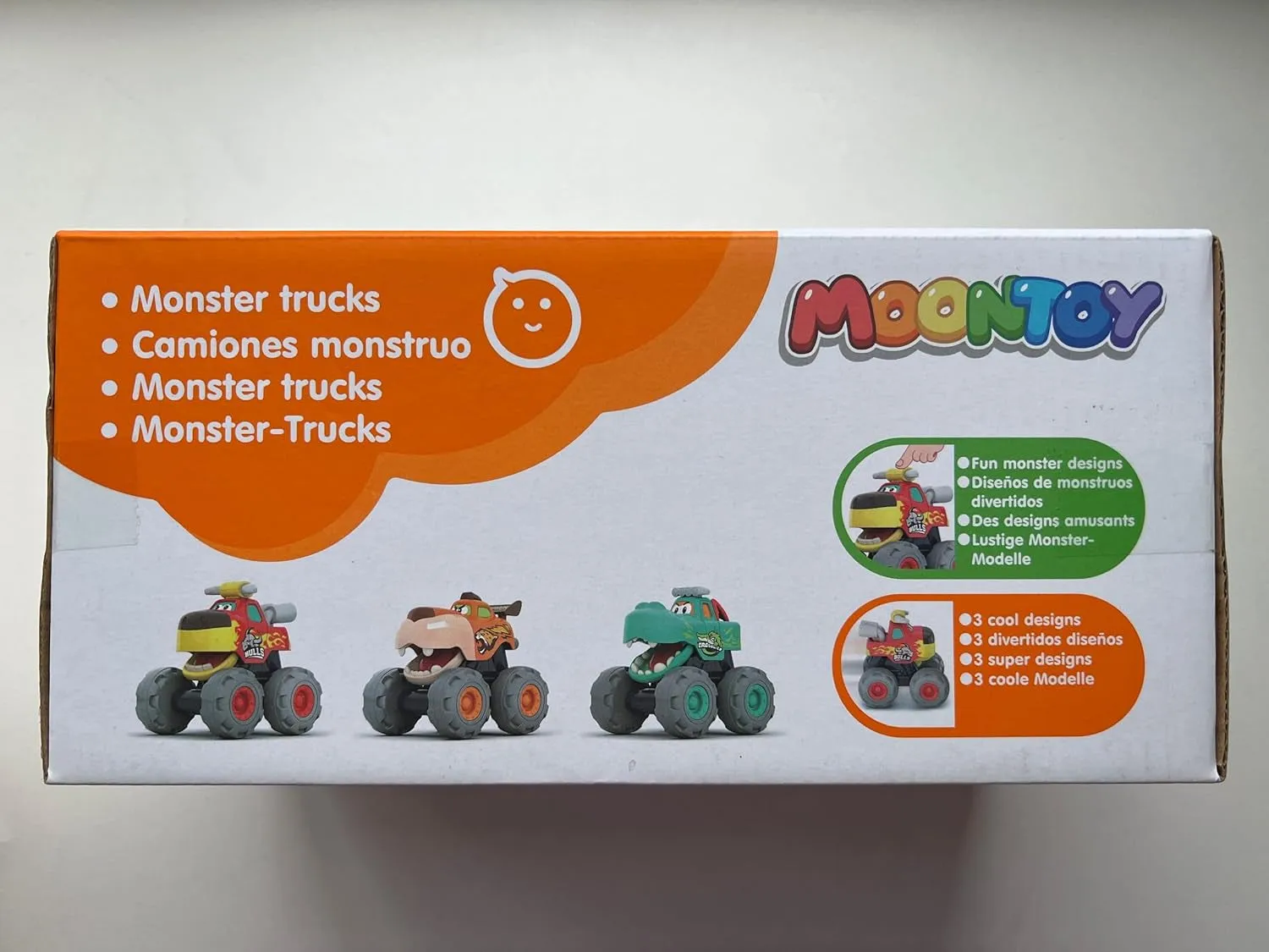 MOONTOY Toy Cars for 1 2 3 Year Old Boys, 3 Pack Friction Powered Cars Pull Back Toy Cars Set - Bull Truck, Leopard Truck, Crocodile Trucks, Push and Go Toy Cars for Toddler Boys Baby Gift.