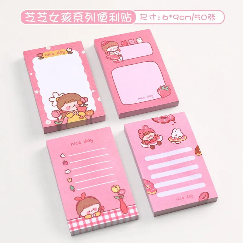 Pink Kawaii Stationery Sticky Notes