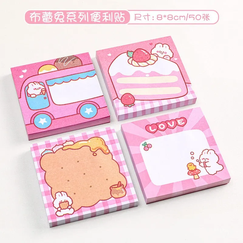 Pink Kawaii Stationery Sticky Notes