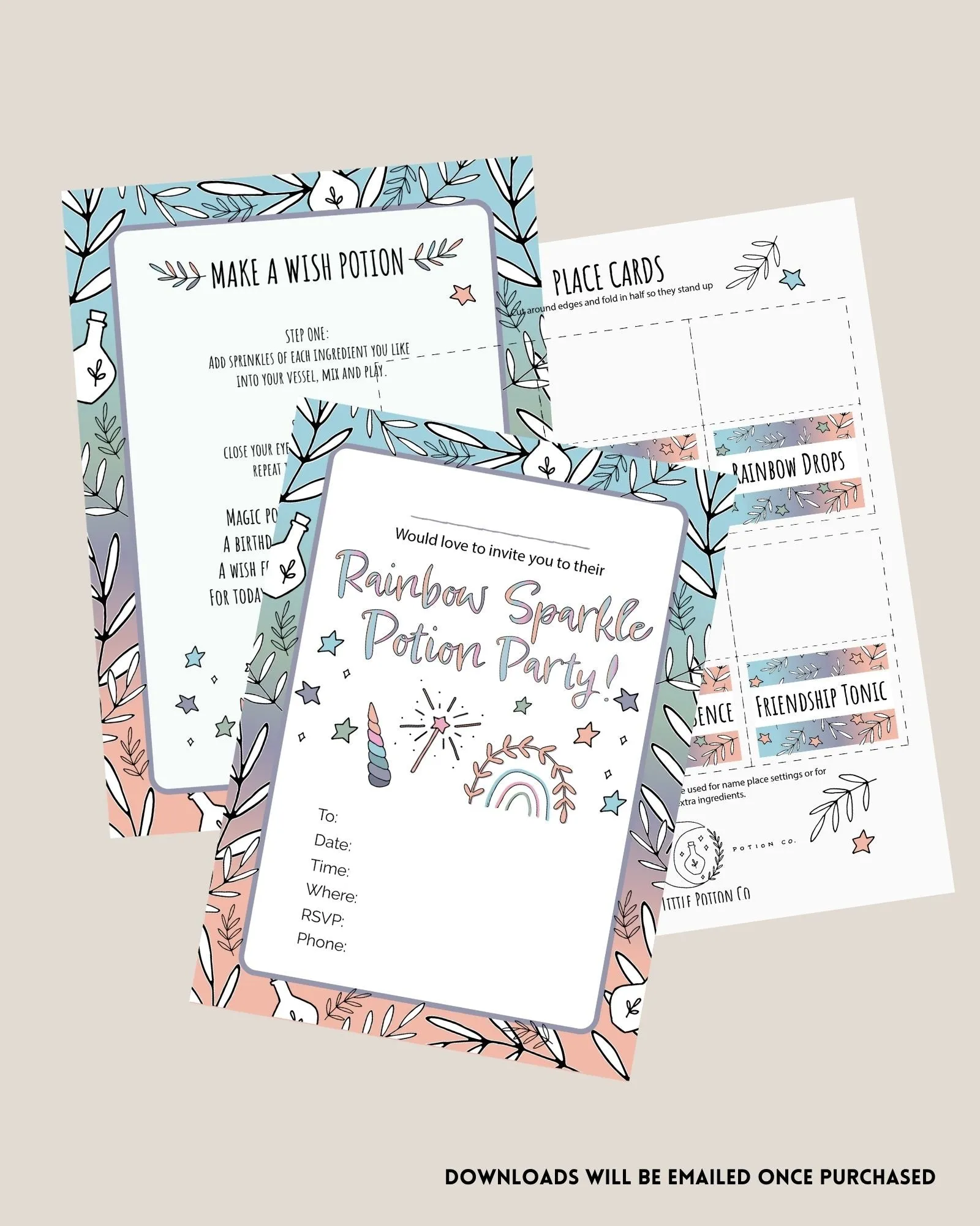 Rainbow Sparkles Potion Party - Ingredient Bundle
